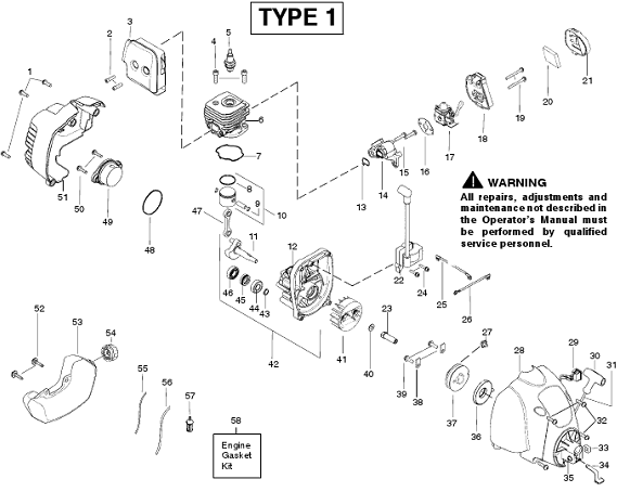 FL20 trimmer engine Type 1 Parts
