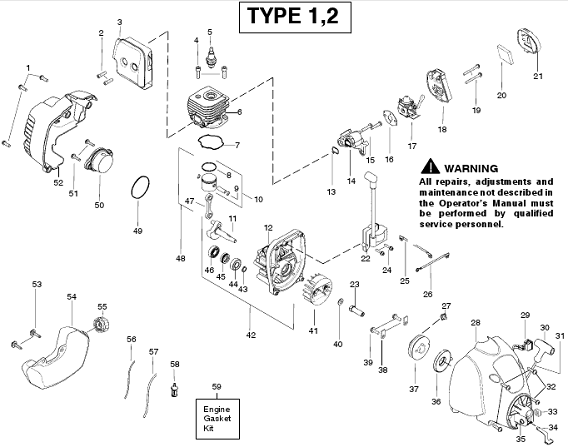 FL26 trimmer engine Parts