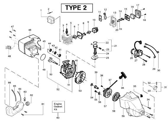 weedeater SST25HO Type 2 Part