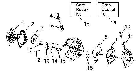 weedeater SST45 trimmer carburetor assembly