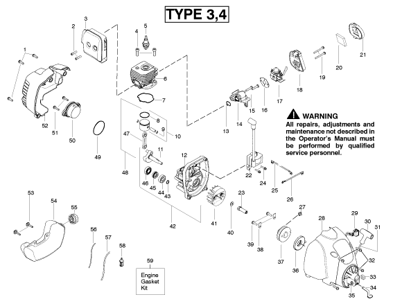 FL20C trimmer engine Type 3 4 Parts